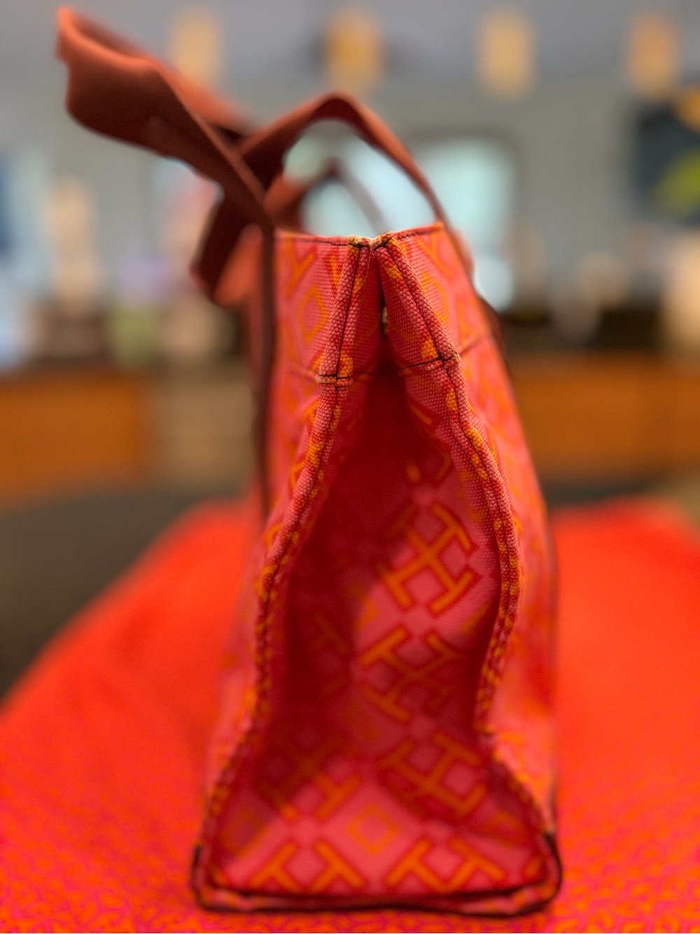 Tory Burch Limited Edition Honeysuckle Printed Canvas Classic Tote - Picture 7 of 13